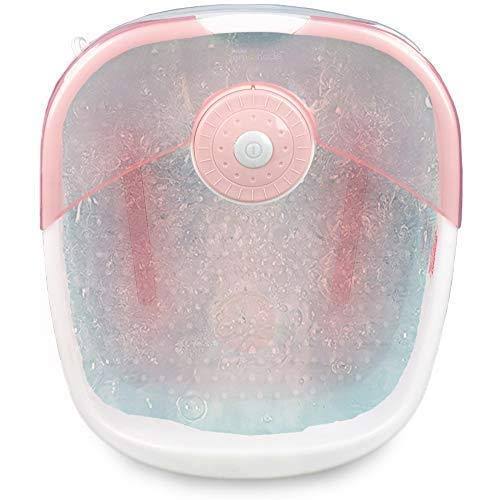 Foot Bath with Heat Maintenance Foot Massager with Bubbles at Home Portable Pedicure Foot Soak Pink (Heat Maintenance)