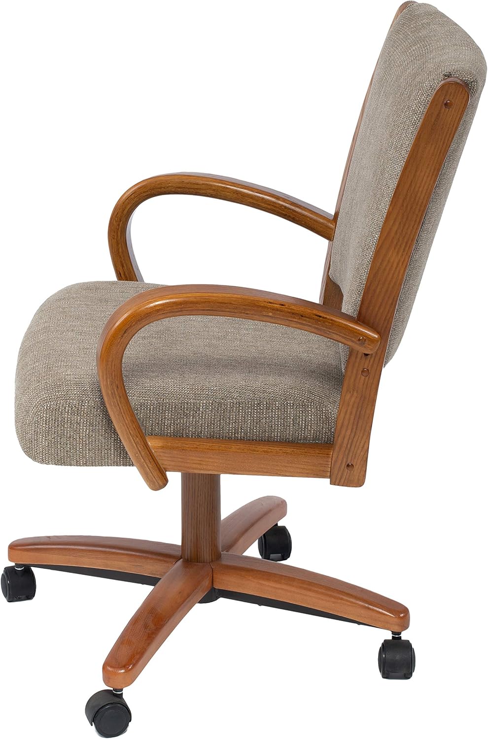 Casual Dining Cushion Swivel and Tilt Rolling Caster Chair