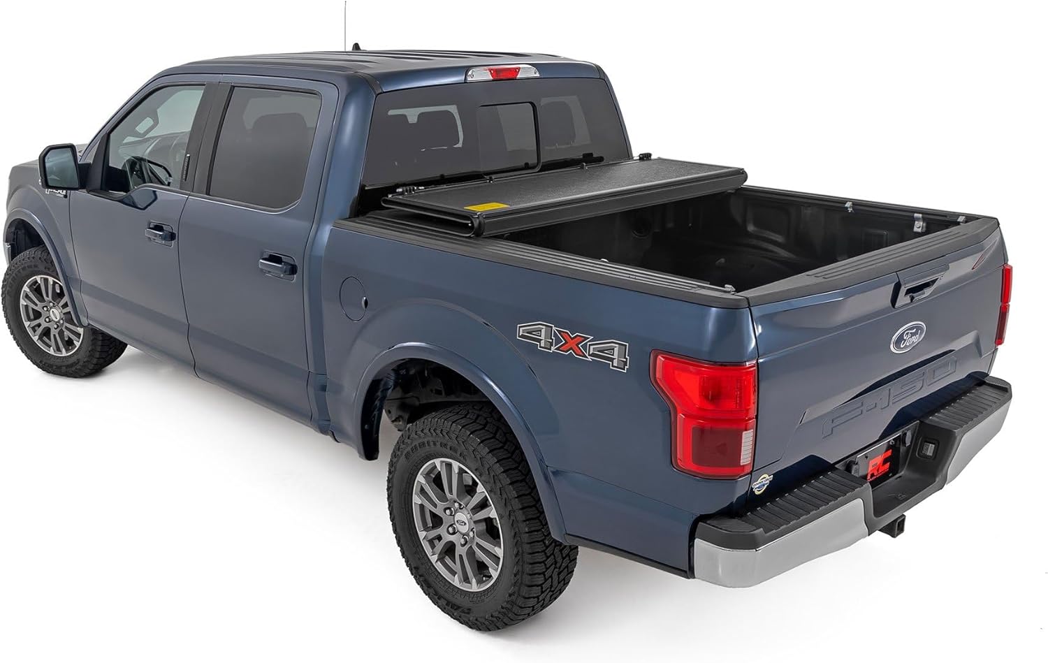 Rough Country Hard Low Profile Tri-Fold Truck Bed Tonneau Cover for Ford F-150 (2021-2024) - Fits 5'7" (67.1") Bed