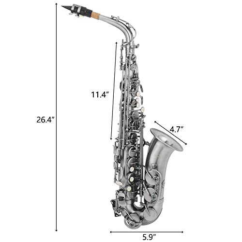 Ktaxon Alto Saxophone Drop E Flat Brass Sax Beginner Sax Full Kit with Mouthpiece, Carrying Case, Gloves, Cleaning Cloth Bar, Detachable Strap, Shoulder Strap, Reed
