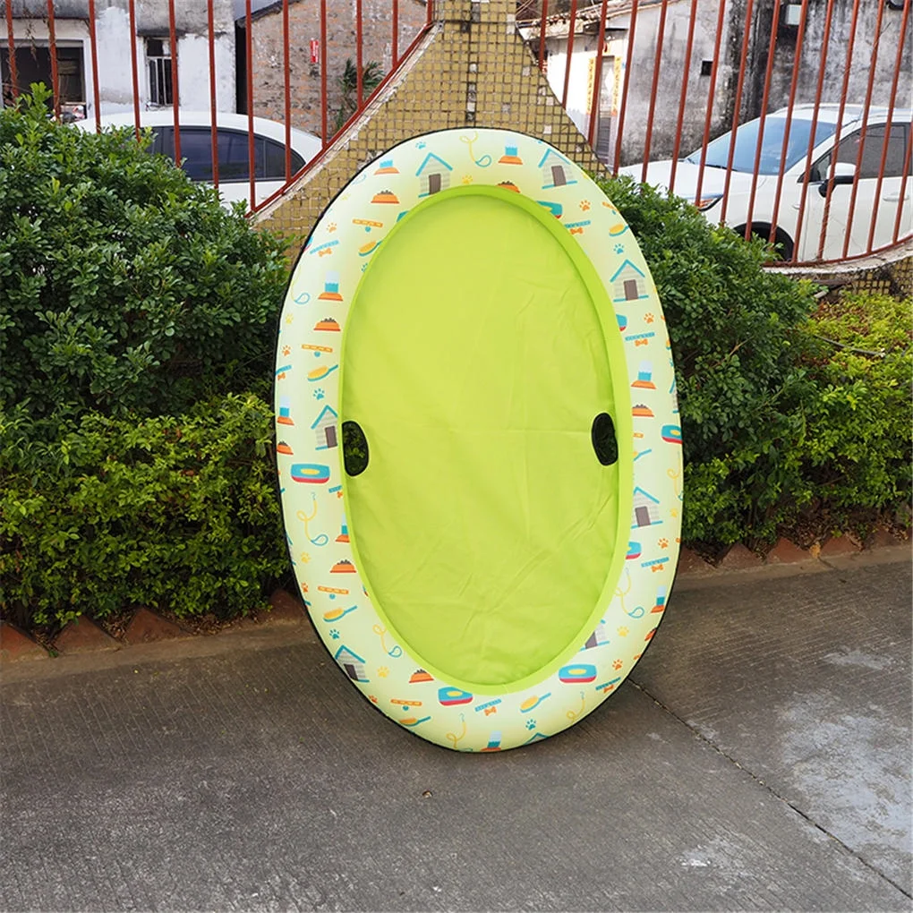 TureClos Pet Swimming Pool Raft Inflatable PVC Pool Raft with Printing Pattern Outdoor Water Playing Toy