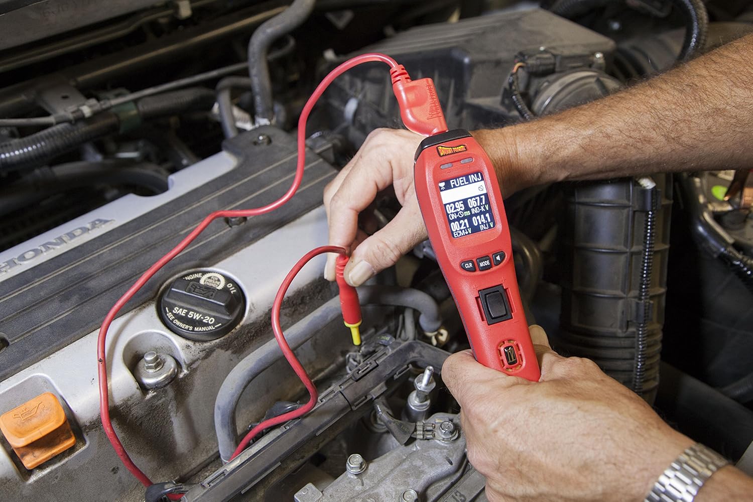 Power Probe IV w/Case & Acc - Red (PP401AS) [Car Diagnostic Test Tool Digital Volt Meter ACDC Current Resistance Circuit Tester Fuel Injector Tester]