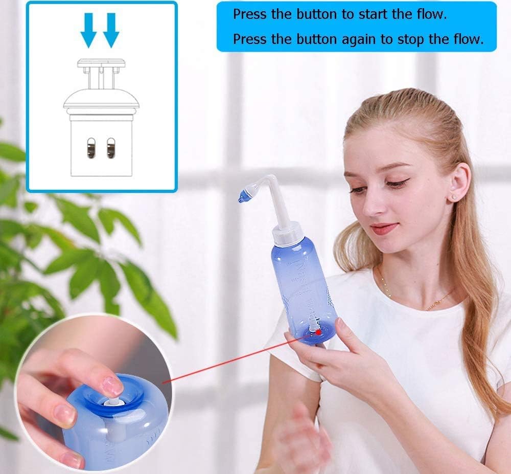 Croing 2 Neti Pots with 40 Salt Packs for Nasal Irrigation, BPA Free, Nasal Rinse Bottle for Relieves Nasal Congestion and Irritation, All Natural Pre-Mixed Buffered Saline Packets, PH Balanced