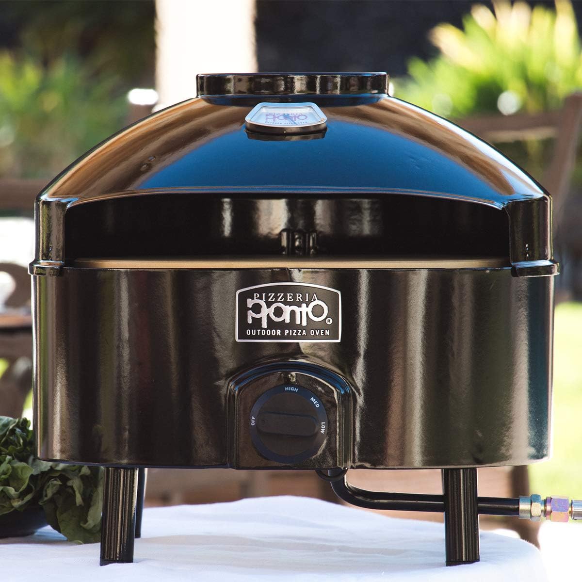 Pizzeria Pronto Outdoor Pizza Oven, Lightweight, Portable & Safe On Any Surface, Black