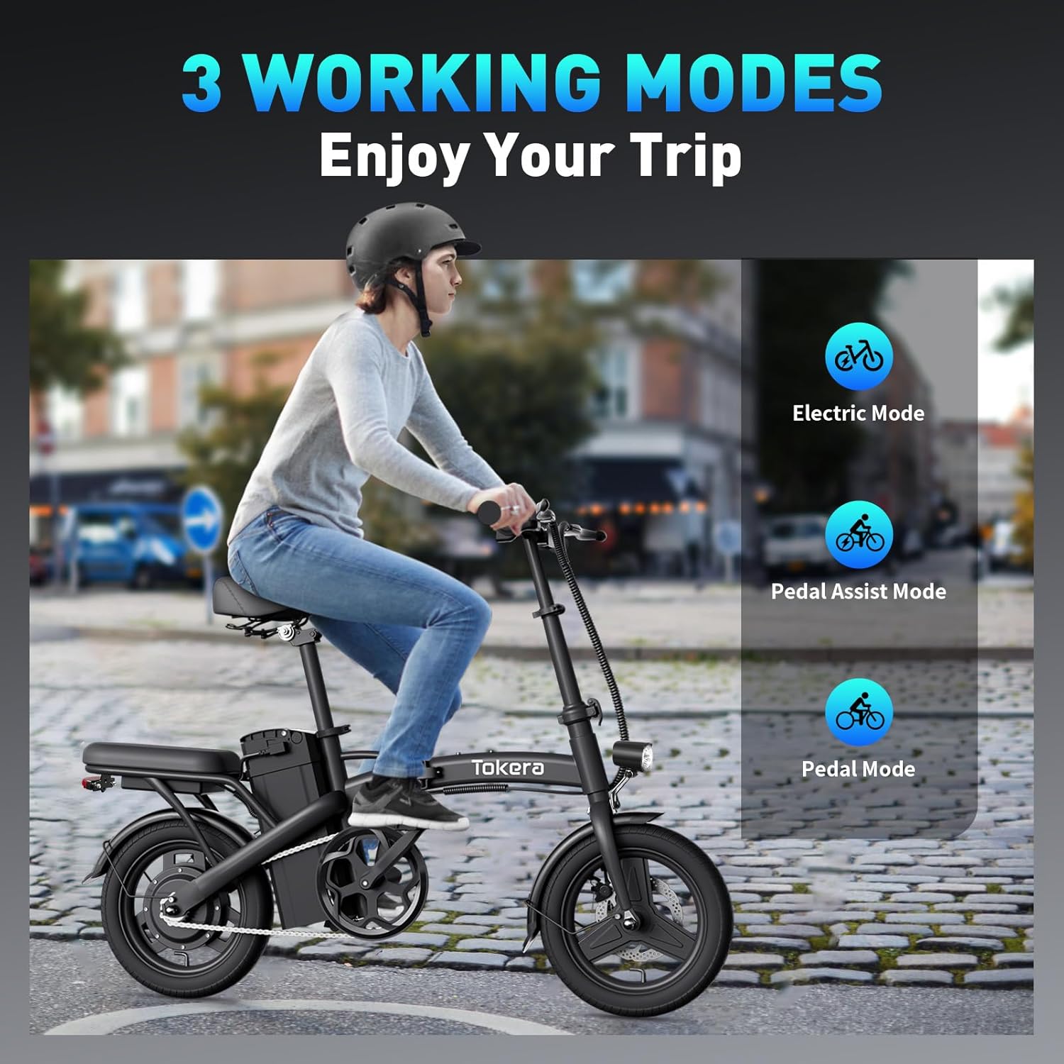 RANHOT Folding Electric Bike for Adult, Powerful 750W Brushless Motor Folding Ebike, 20MPH Top Speed UP to 65 Miles, 14" Adult Electric Bicycle with 48V 13AH Removable Battery for City Commuter