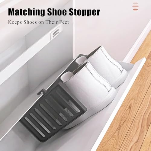 Wall Mounted Shoe Cabinet with Flip Drawers, Hidden Large Shoe Cabinet Storage for Entryway, Freestanding No Assembly Shoe Rack Shoe Organizer for Hallway Corridor(40.6x20x4.8in, Gray)