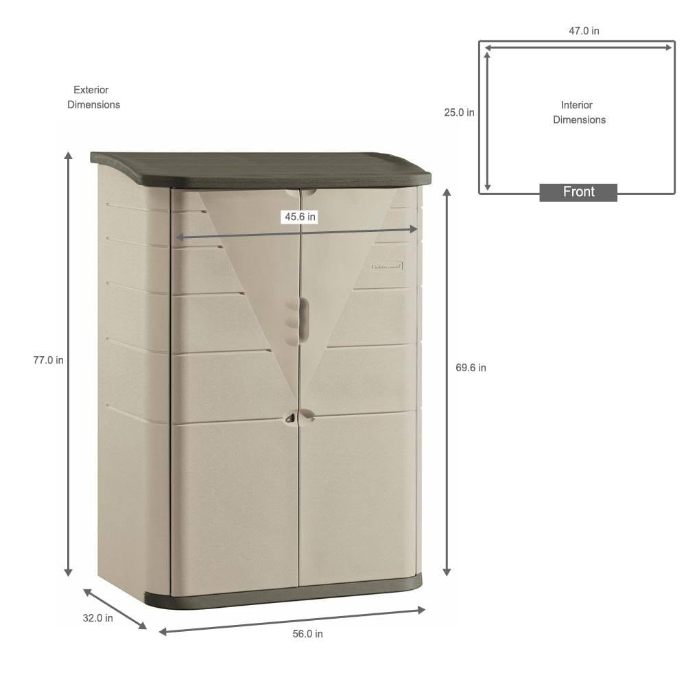 Rubbermaid Large Vertical Storage Shed FG374601OLVS