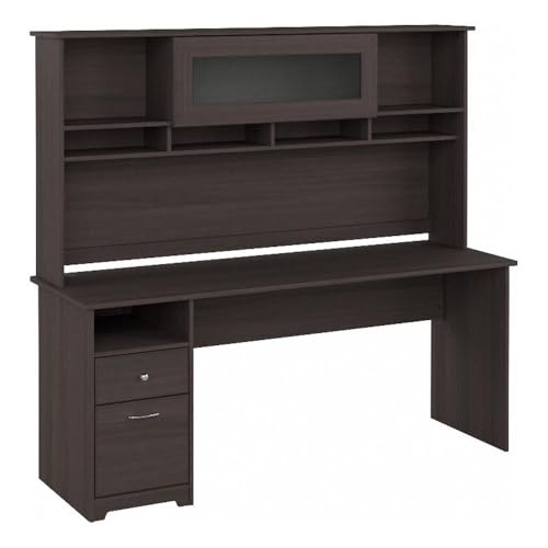 Bush Furniture Cabot Computer Desk with Hutch, 72W, Espresso Oak