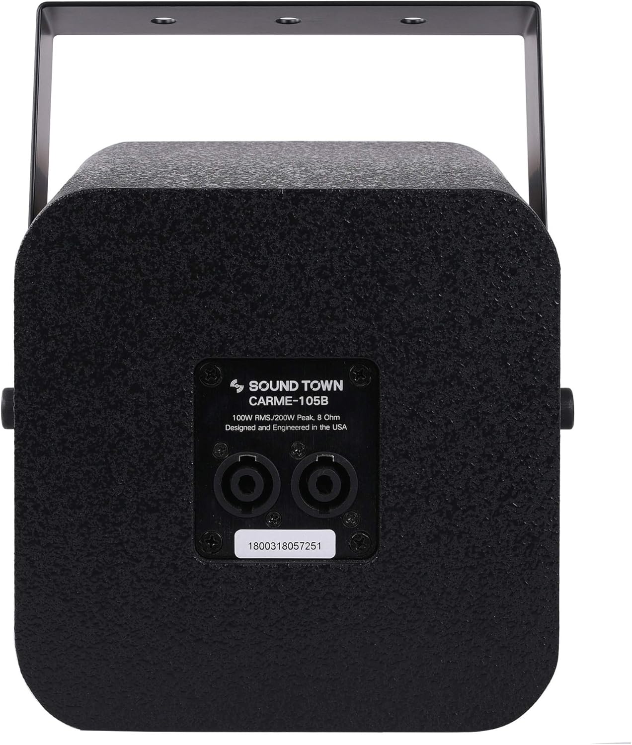 Sound Town Pair of CARME Series Dual 8 2-Way Passive Professional Loudspeaker, Black with Compression Driver and U Bracket for Installation, Live Sound, Karaoke, Bar, Church (CARME-U208B-PAIR)