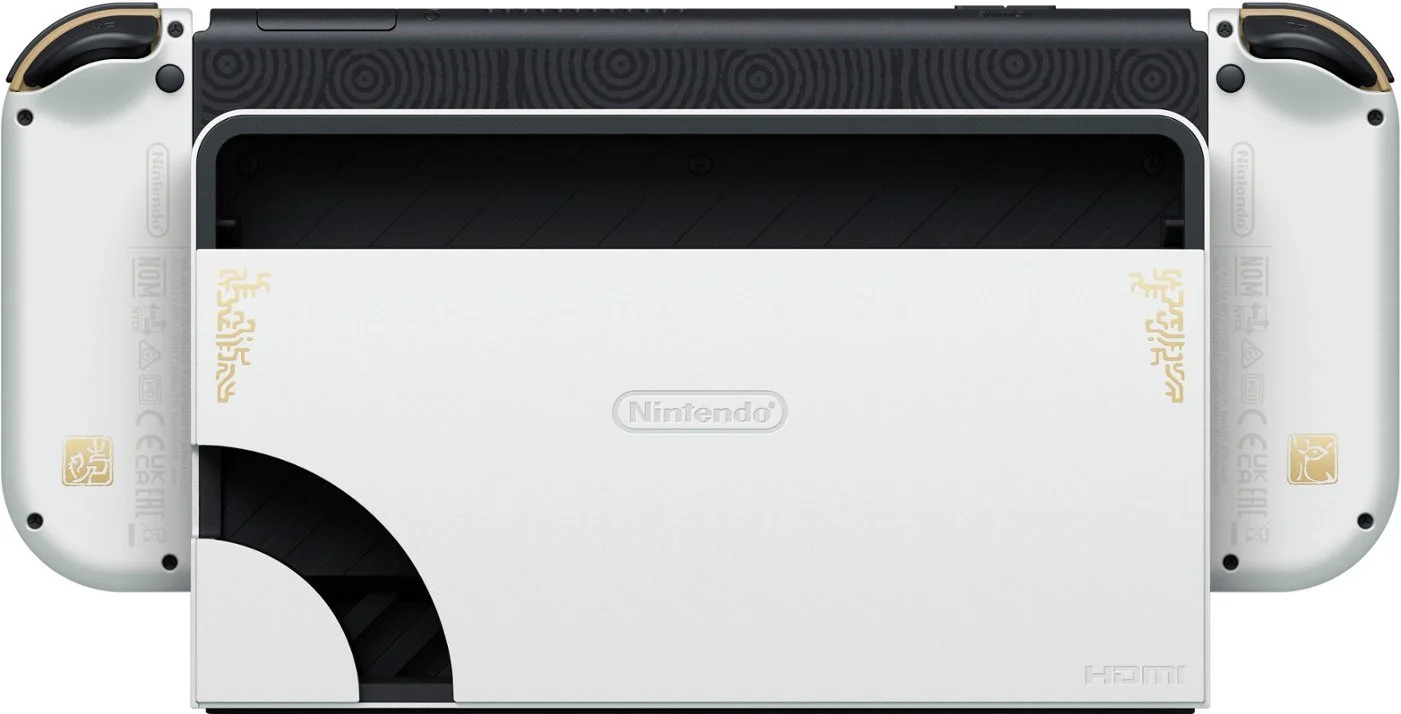 2023 Nintendo Switch OLED Zelda Edition, Green & Gold Joy-Con 64GB Console, Hylian Themed Dock, Zelda: Tears of the Kingdom Game, Mytrix Brownie JoyPad & 3 Accessories: 6 in 1 Bundle - JP Version