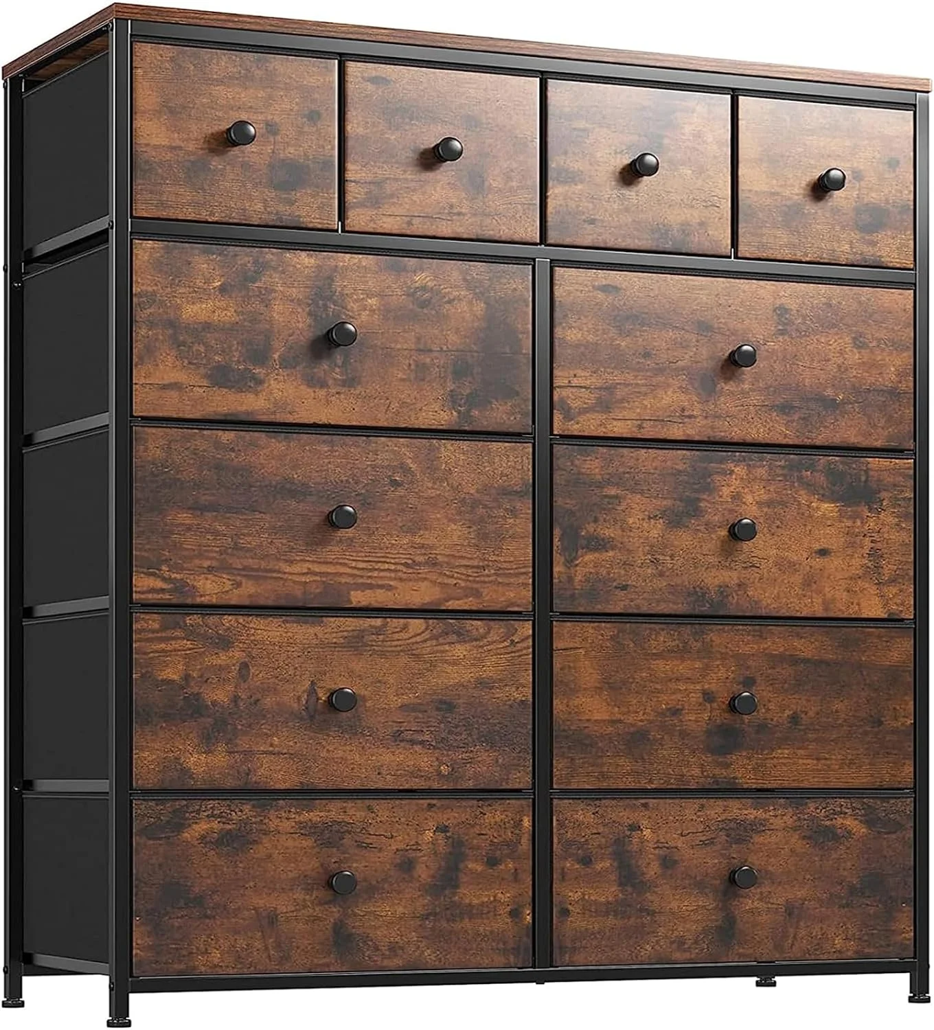Pink Dresser for Girls Bedroom with 12 Drawers Girls Dressers for Bedroom Pink Chest of Drawers with Wood Top, Metal Frame, Tall Dressers for Bedroom, Closet, Nursery, Living Room Pink