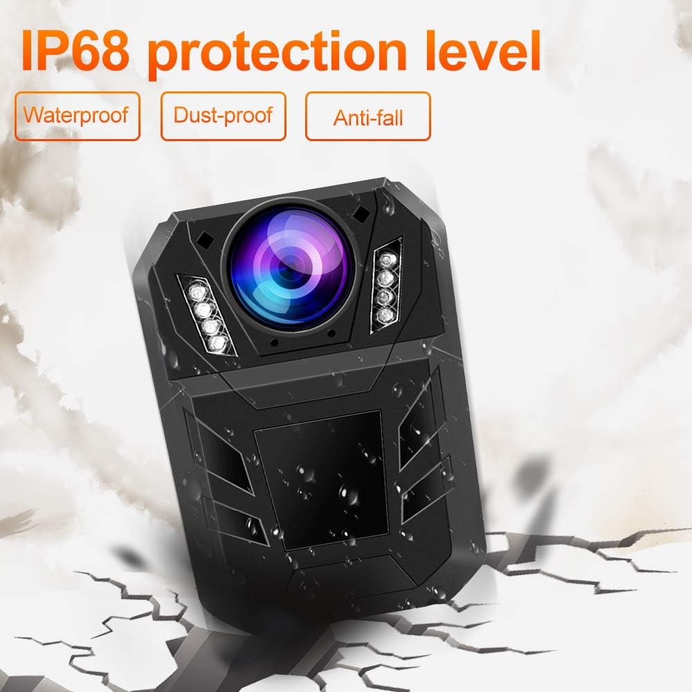 CAMMHD DSJ-C11 Body Worn Camera 1296P HD Night Vision Recorder, 32GB Memory Body Camera with Audio and Video,4000mAh Battery,170°Wide Angle,Detaction Motion Police Body Cam Civilain Body Camera