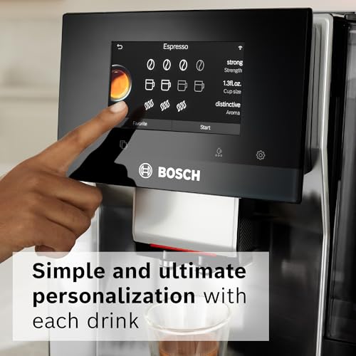 Bosch 800 Series Fully Automatic Espresso Machine – 36 Drinks with Coffee World, Cold Brew, Double Cup, Integrated Milk Container, Smart Features, in Silver TQU60307