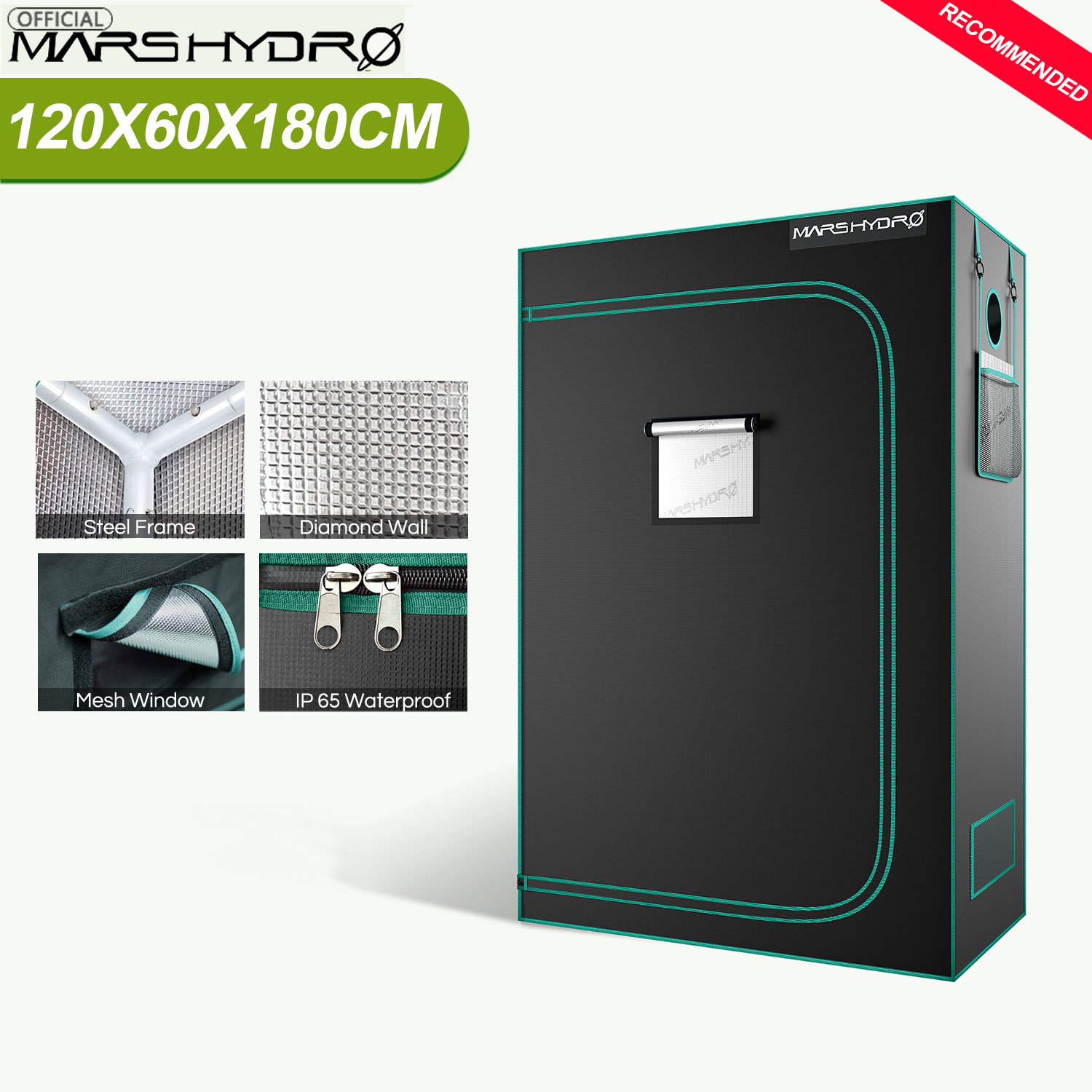 48''x24''x70'' Indoor Grow Tent Plant Growing Room Hut Box Cabinet Hydroponic 100% Reflective Mylar Non Toxic For Indoor Planting Seed Starting Germination Horticulture Greenhouse Garden Mars Hydro