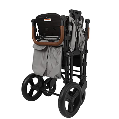 Keenz XC 2.0 - Luxury Comfort Stroller Wagon | Foldable 2 Passenger Double Seater with Adjustable Canopy | Cream