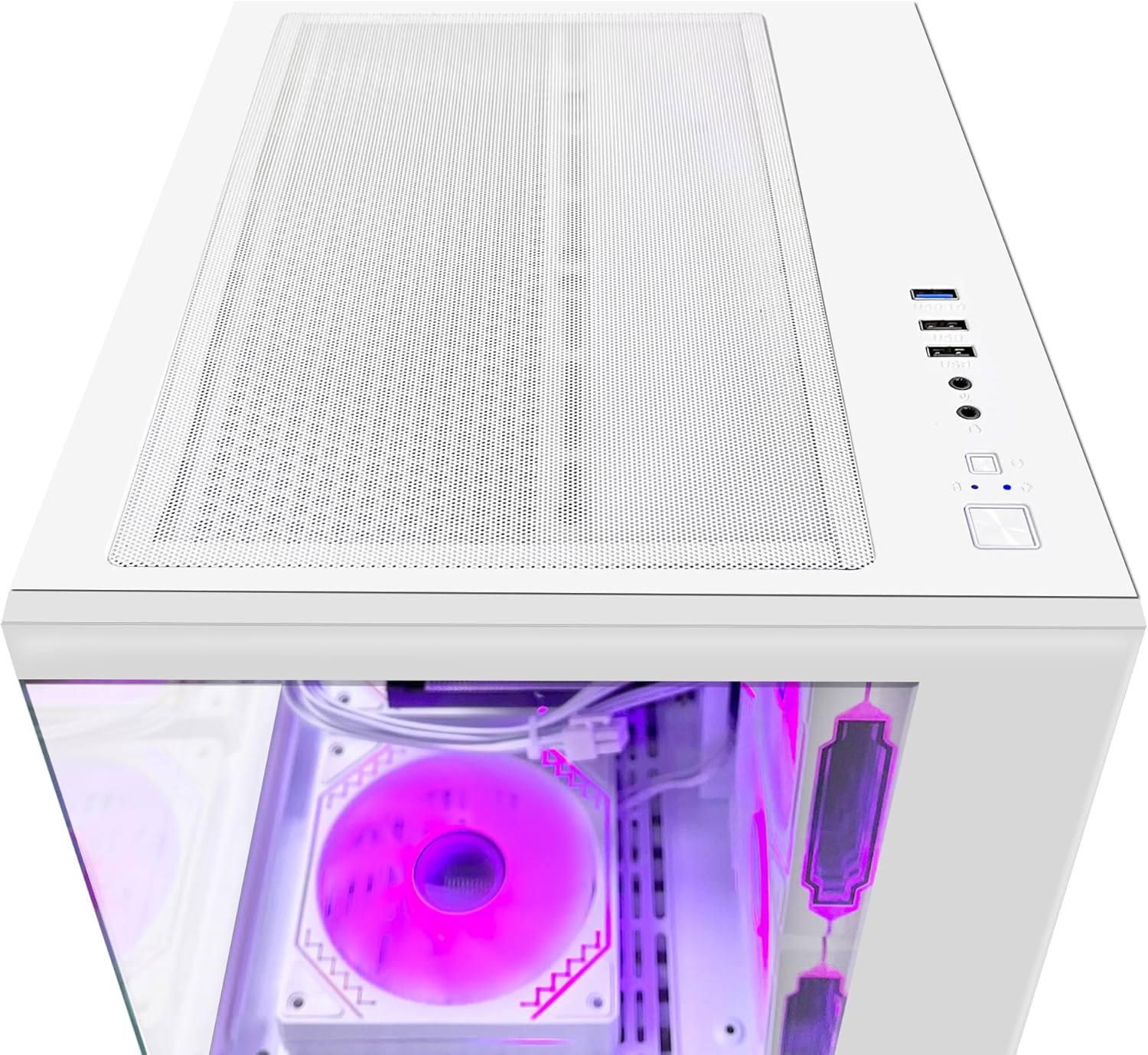 Gaming PC -AMD Ryzen 5 5600X 3.7 GHz-RTX 4060 8GB-16GB DDR4 RAM-1TB M.2 SSD-240 Liquid Cooler -WiFi &Bluetooth -RGB Fans-Windows 11 Pro Desktop Computer-White