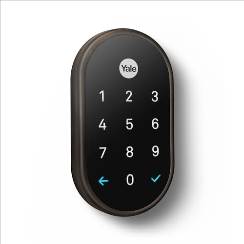 Google Nest x Yale Lock - Tamper-Proof Smart Lock for Keyless Entry - Keypad Deadbolt Lock for Front Door - Satin Nickel