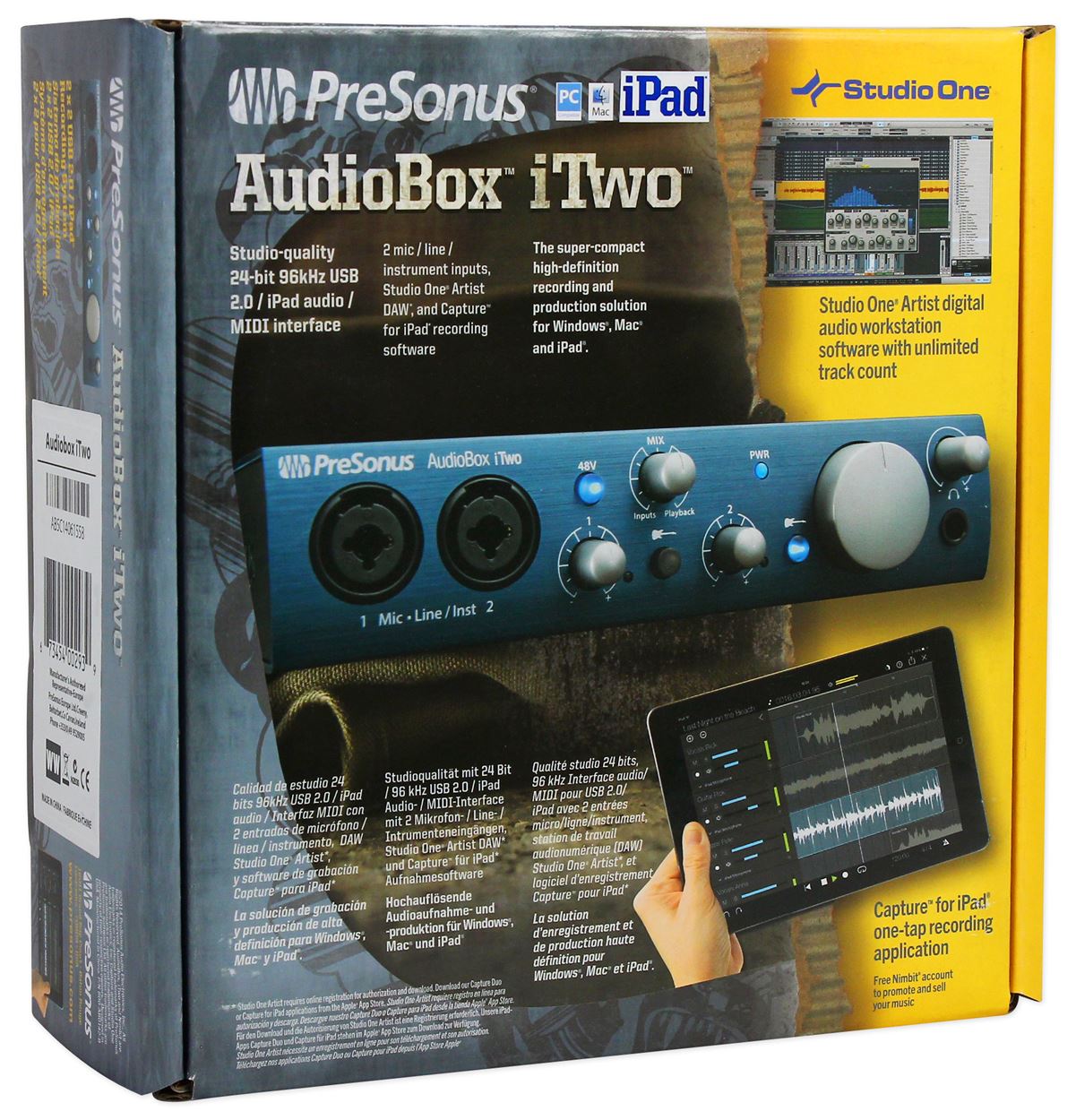Presonus Audiobox iTwo 2X2 USB iPad/PC/Mac Recording Interface+Desktop Mic Stand