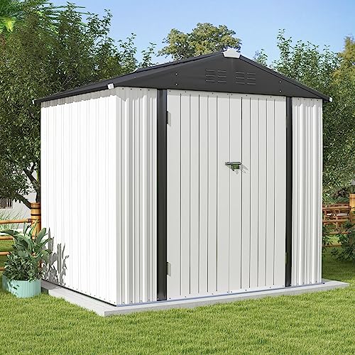 Patiowell 3 x 3 FT Outdoor Storage Shed,Small Garden Tool Storage Shed with Sloping Roof and Single Lockable Door, Outdoor Shed for Backyard Garden Patio Lawn, Grey