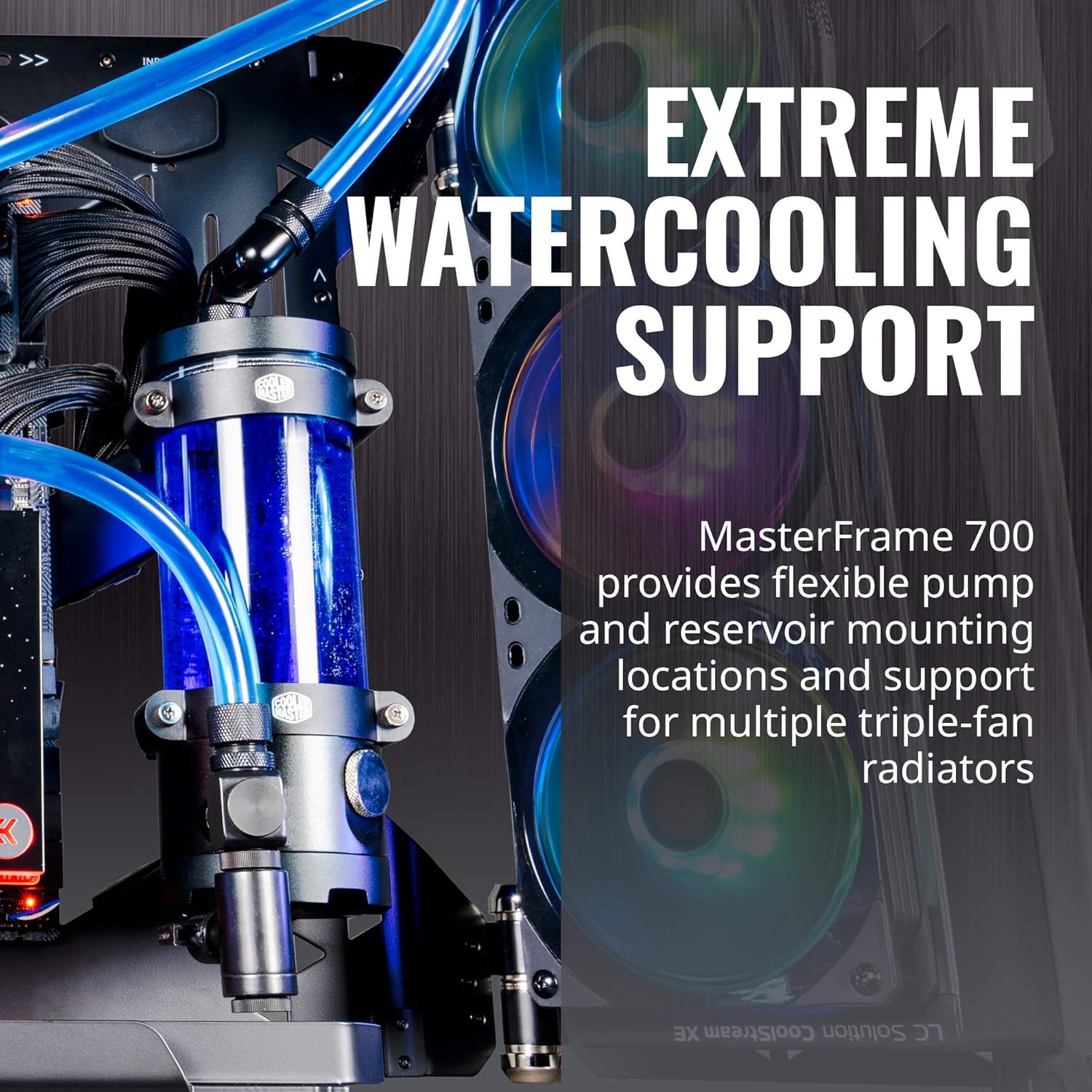 Cooler Master MasterFrame 700 Custom Test Bench/Open-Air ATX PC Case, Panoramic Tempered Glass, Premium Variable Friction Hinges, Built-in VESA Mount