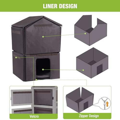 GUTINNEEN Outdoor Cat House Insulated for Winter Weatherproof Feral Cat Shelter
