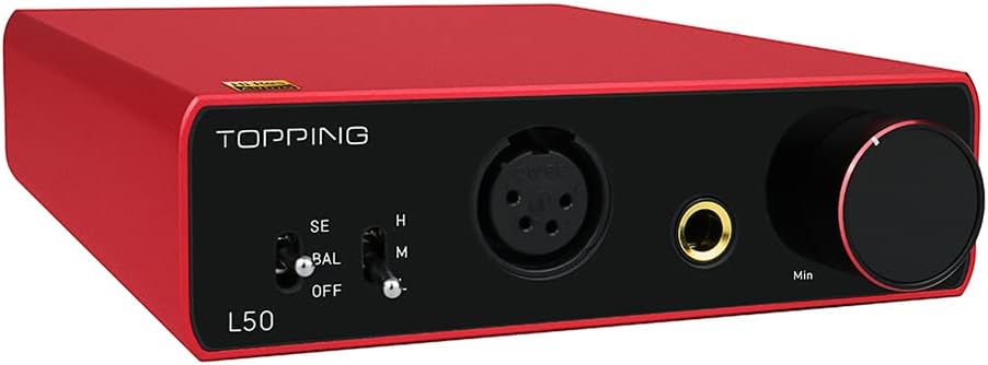 Topping L50 NFCA Headphone Amplifier 3500mWx3500mW HiFi SE/BAL Input Desktop Home Audio Amp 6.35mm 4 Pin XLR Iems Output Gain Switch 2 Channel Preamplifier (Black)