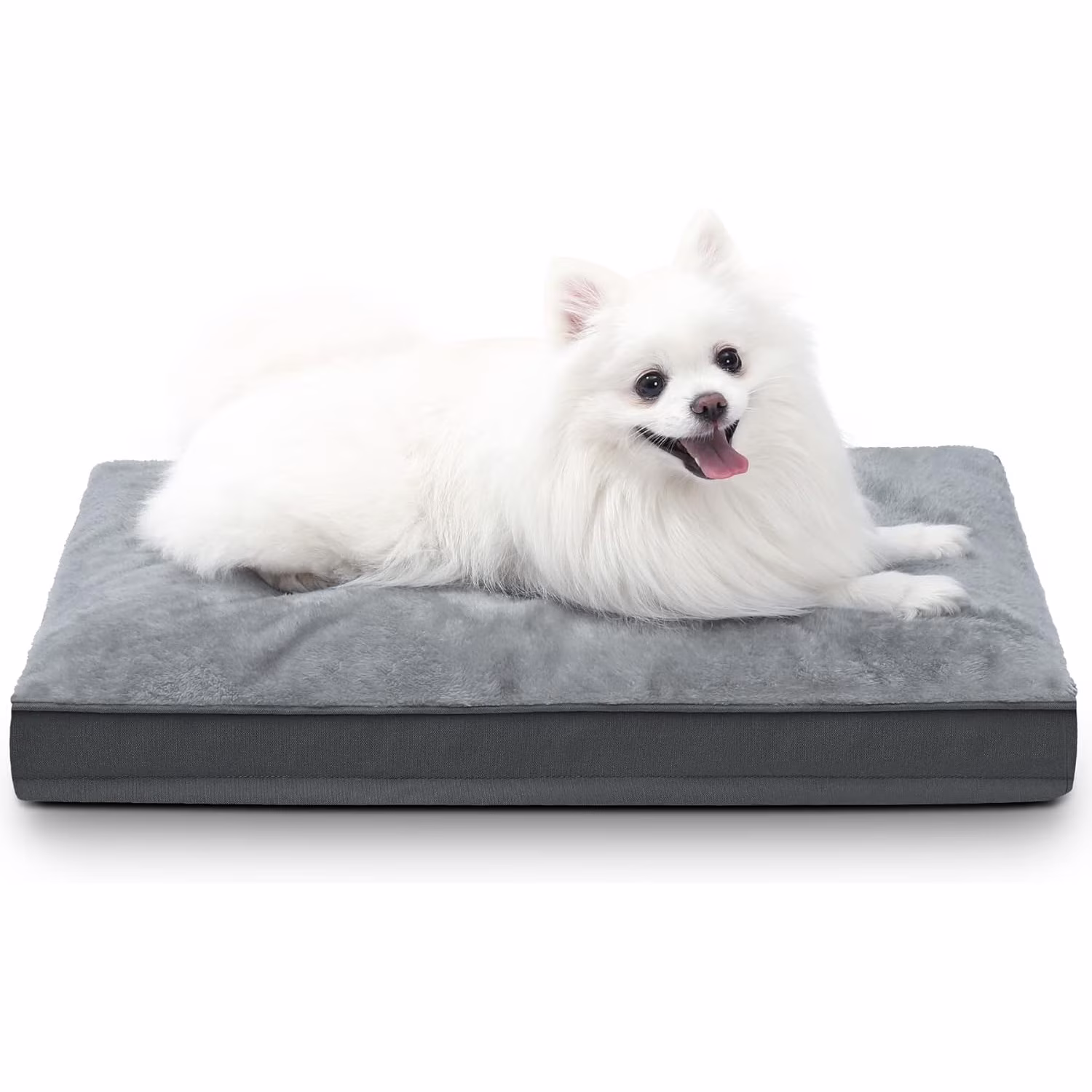 Dog Crate Bed Waterproof Deluxe Plush Dog Beds with Removable Washable Cover Anti-Slip Bottom Pet Sleeping Mattress for Large, Medium, Jumbo, Small Dogs, 29 x 18 inch, Gray