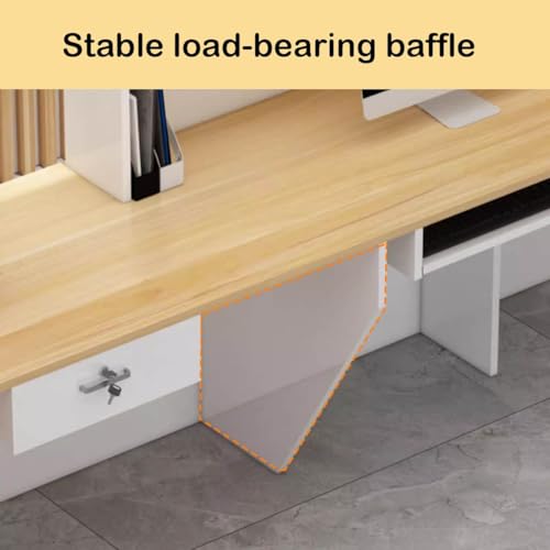 Reception Counter Desk, Modern Wooden Reception Desk With Counter - Lockable Drawers, Modern Retail Counter Computer Desk Reception Table For Salon Lobby Hotel Checkout Office(Wood-right high,120x60x1