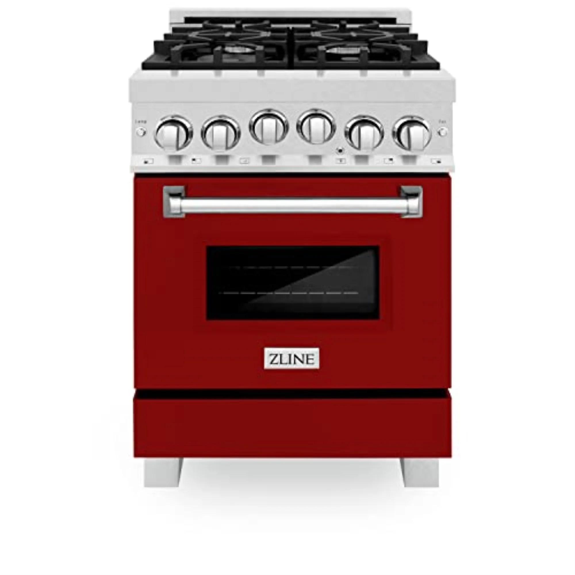 ZLINE 24" 2.8 cu. ft. Range with Gas Stove and Gas Oven in DuraSnow Stainless Steel and Red Gloss Door (RGS-RG-24)