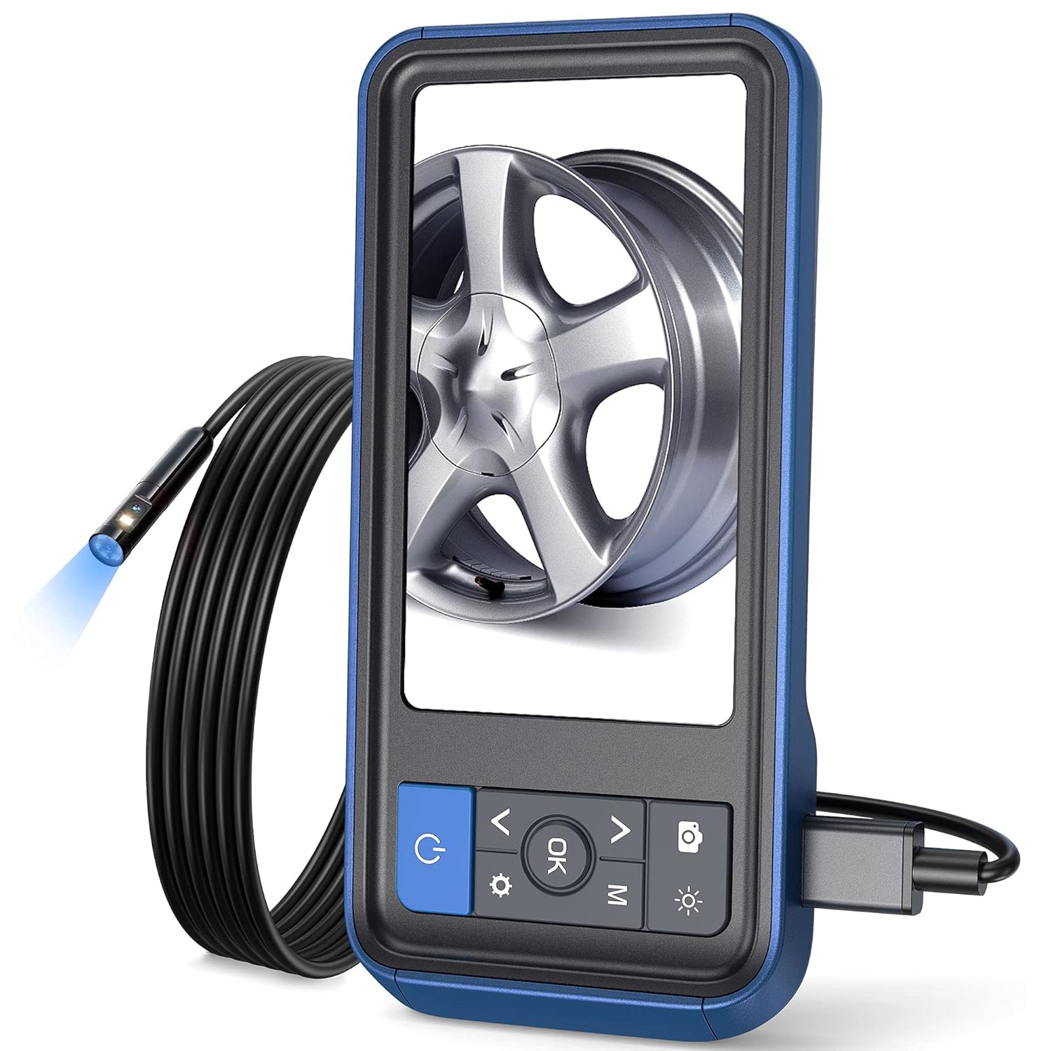 50ft Dual Lens Inspection Camera with Light, Teslong Digital Home Borescope Tool, Video Endoscope, HD Scope Camera, 4.5 Screen, Long Flexible Probe, 1080p, Sewer, Plumbing, Pipe, Wall(Waterproof)