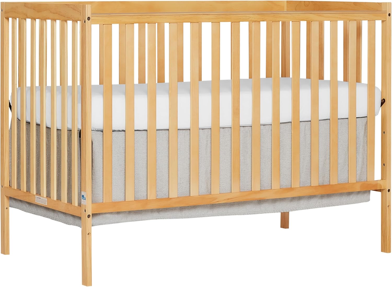 Synergy 5-in-1 Convertible Crib & Emily Changing Table with 1" Pad, 2 Shelves in Natural