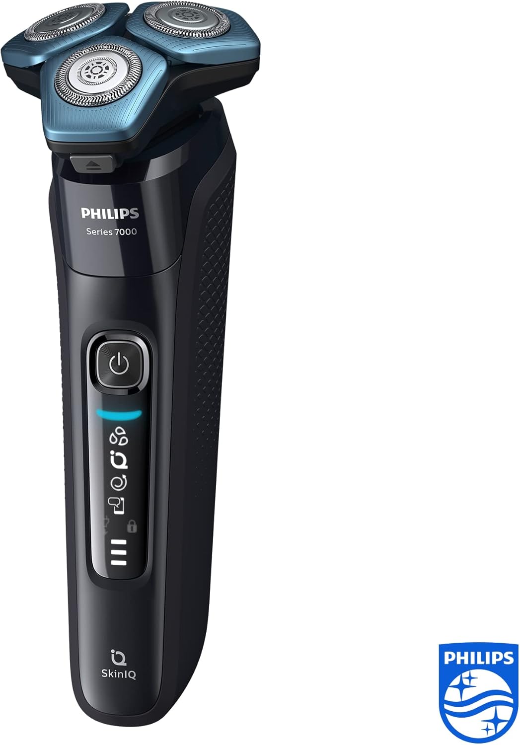 Philips Series 7000 Shaver — Wet and Dry Electric Shaver, Beard, Stubble and Moustache Trimmer with SkinIQ Technology, Black