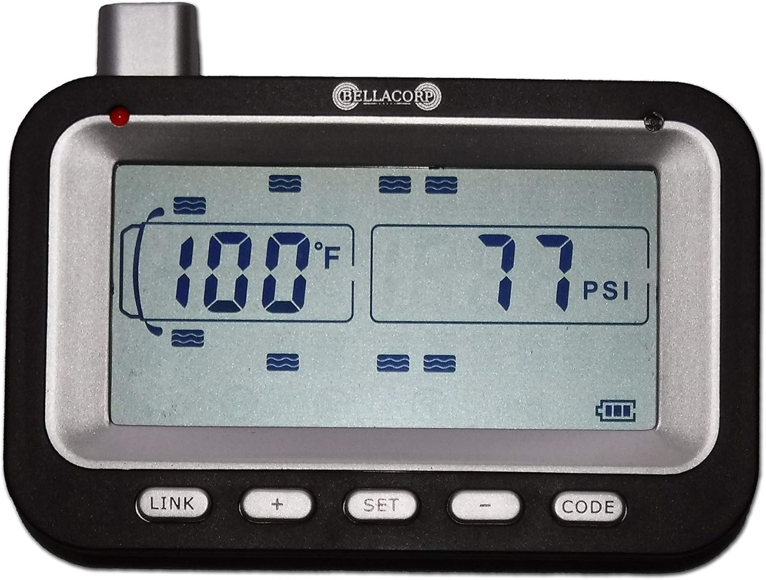 BELLACORP Tire Pressure Monitoring System TPMS (4) Sensors (Including Free $50.00 Repeater) for Fifth Wheel, Trailer, Camper, Car, Truck, 4x4, or RV,