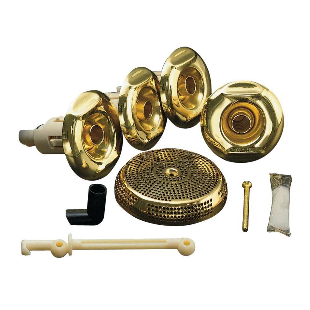 KOHLER K-9694-PB Flexjet Whirlpool Trim Kit with Four Jets, Vibrant Polished Brass