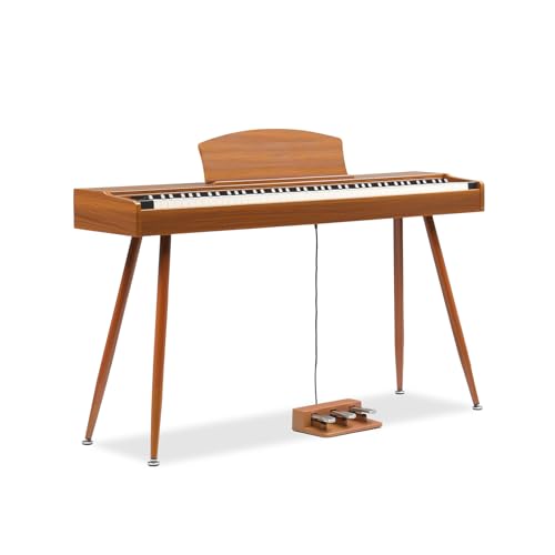 Ktaxon Digital Piano 88-Key Weighted Action Electric Piano with 3-Pedal Unit, Double Bluetooth, Split/Touch/Transpose Control Functions(Black)