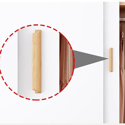 Armoire Wardrobe Closet Cabinet with Sliding Door,Freestanding Bedroom Closet Wardrobe with Shelves & Hanging Rods,Tall Wood Clothes Organizer Storage Cabinet(55" W, Natural)