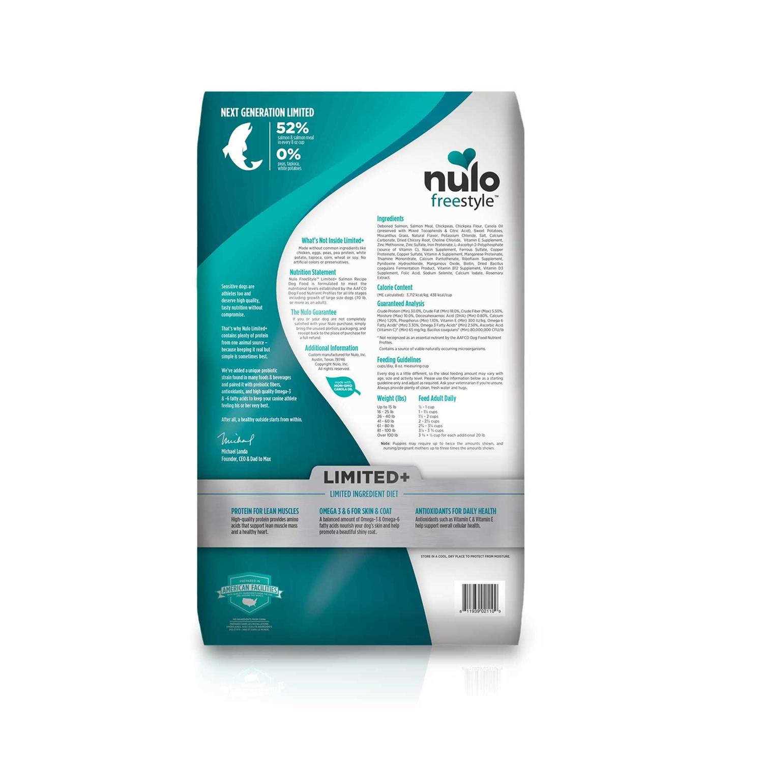Nulo Freestyle Limited+ Salmon Recipe Grain-Free Puppy &amp; Adult Dry Dog Food - Pet Supplies online store