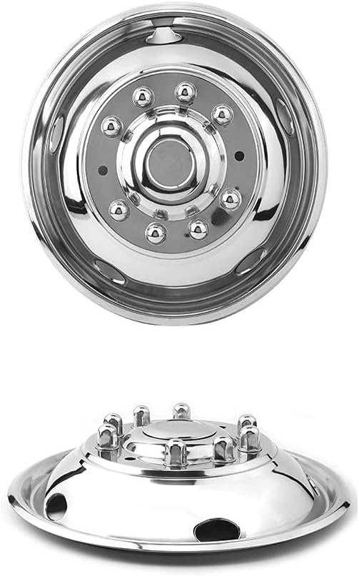 Kucaruce Set of 4 19.5 10 Lug Wheel Skins Hub Caps Rim Covers Stainless Steel Wheel Simulators For 2008-2020 R_a_m 4500 5500 Pickup