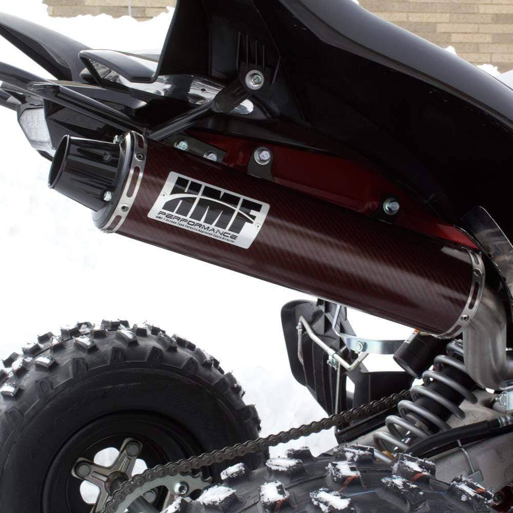 HMF Racing Black Performance Full System Exhaust for Yamaha Raptor 700 15-20 End Cap- Turn-Down-Black