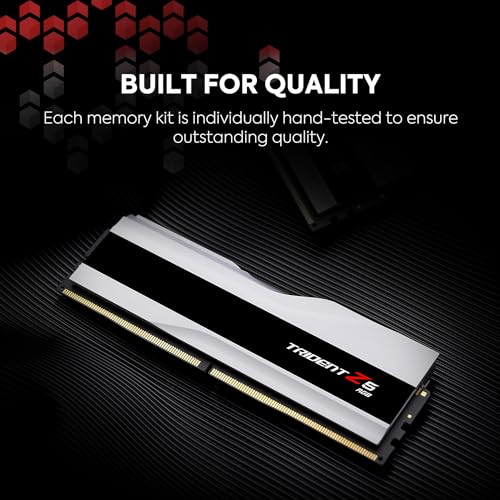 G.SKILL Trident Z5 RGB Series (Intel XMP 3.0) DDR5 RAM 64GB (2x32GB) 6400MT/s CL32-39-39-102 1.40V Desktop Computer Memory UDIMM - Matte Black (F5-6400J3239G32GX2-TZ5RK)