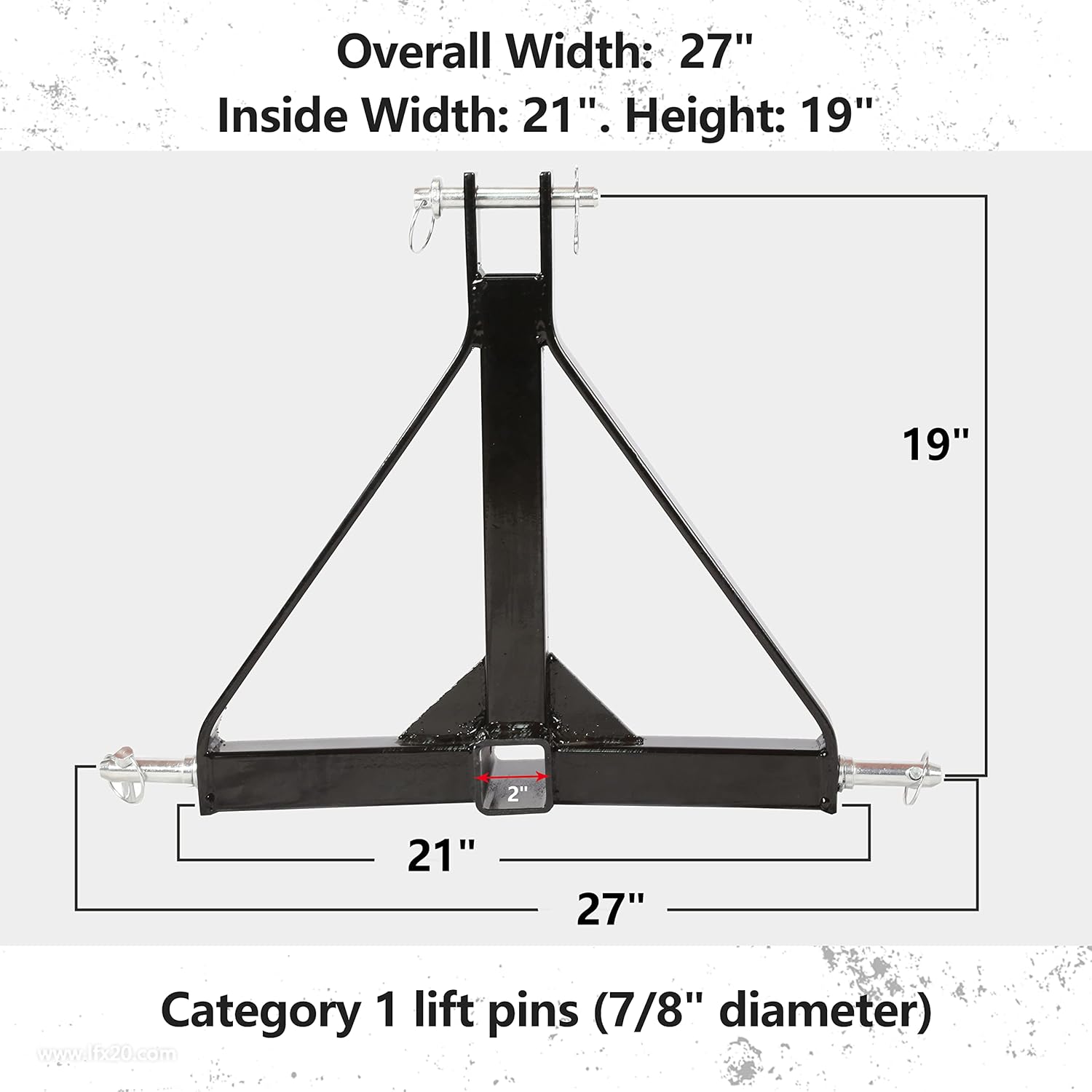 3 Point 2 Receiver Trailer Hitch Category 1 Tractor Tow Drawbar Adapter for BX Kubota, John Deere, LM25H WLM Tractor, NorTrac, Kioti, Yanmar, Cat