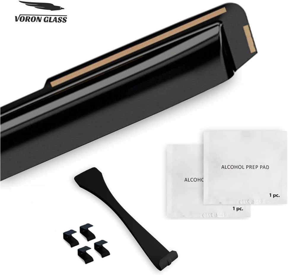 Voron Glass in-Channel Extra Durable Rain Guards for Trucks Toyota Tacoma 2016-2022 Double Cab, Window Deflectors, Vent Window Visors, 4 Pieces - 220056