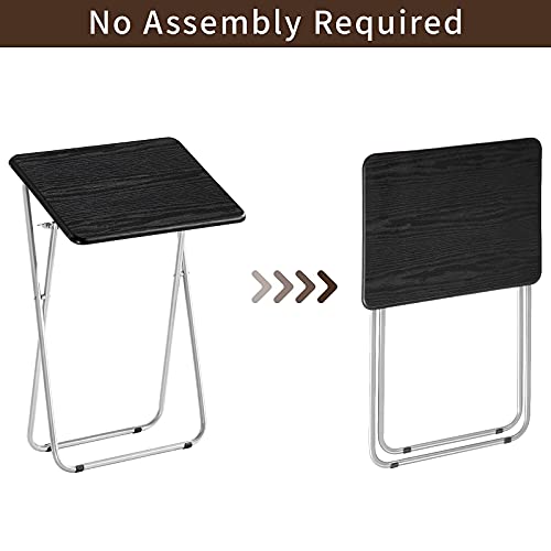 AINGOO TV Trays Set of 2, Folding Snack Tables No Assembly Required, TV Trays for Eating at Couch Sofa, Black