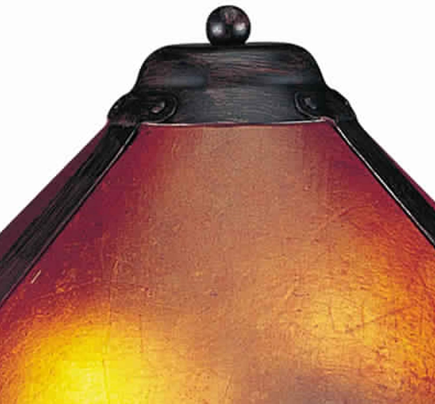 Benjara Pot Bellied Metal Body Table Lamp with Conical Mica Shade, Bronze