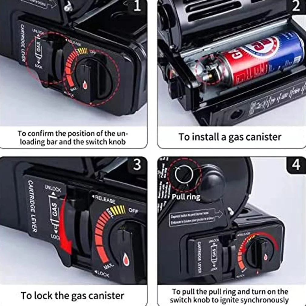 Portable Propane or Butane Dual Fuel Heater, Adjustable 2 in 1 Camping Space Heaters