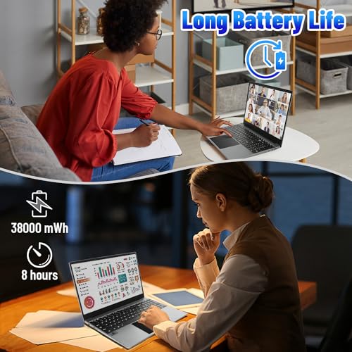Laptop, 15.6" Laptop Computer, 16GB DDR4 512GB SSD, Windows 11 Laptop, 1080P Full HD Display, Quad-Core Intel Celeron N5095 Processors, 38000mWh Battery Life, 2.4G/5G WiFi, Mini-HDMI