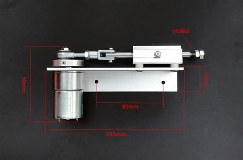 Small DIY Design Reciprocating Cycle Linear Actuator with DC Gear Motor 12V Stroke 15/20/25/30mm Adjustable 2~1000 RPM 1Pcs(Size:15rpm min)
