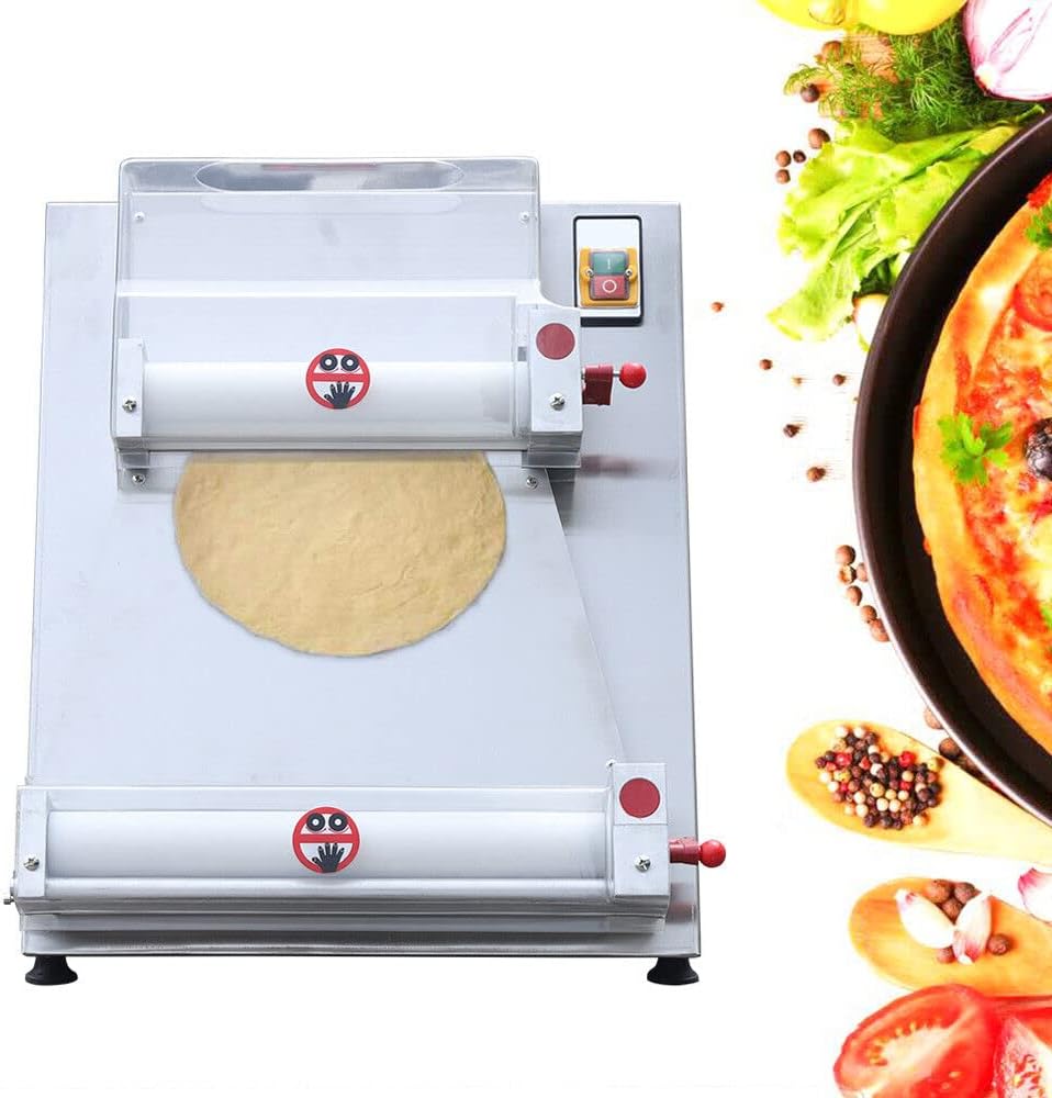 Pizza Dough Roller Sheeter, Commercial Dough Roller Sheeter, Electric Pizza Dough Roller Sheeter, Stainless Steel Pastry Press Making Machine, 110v Pizza Maker Machine for Home