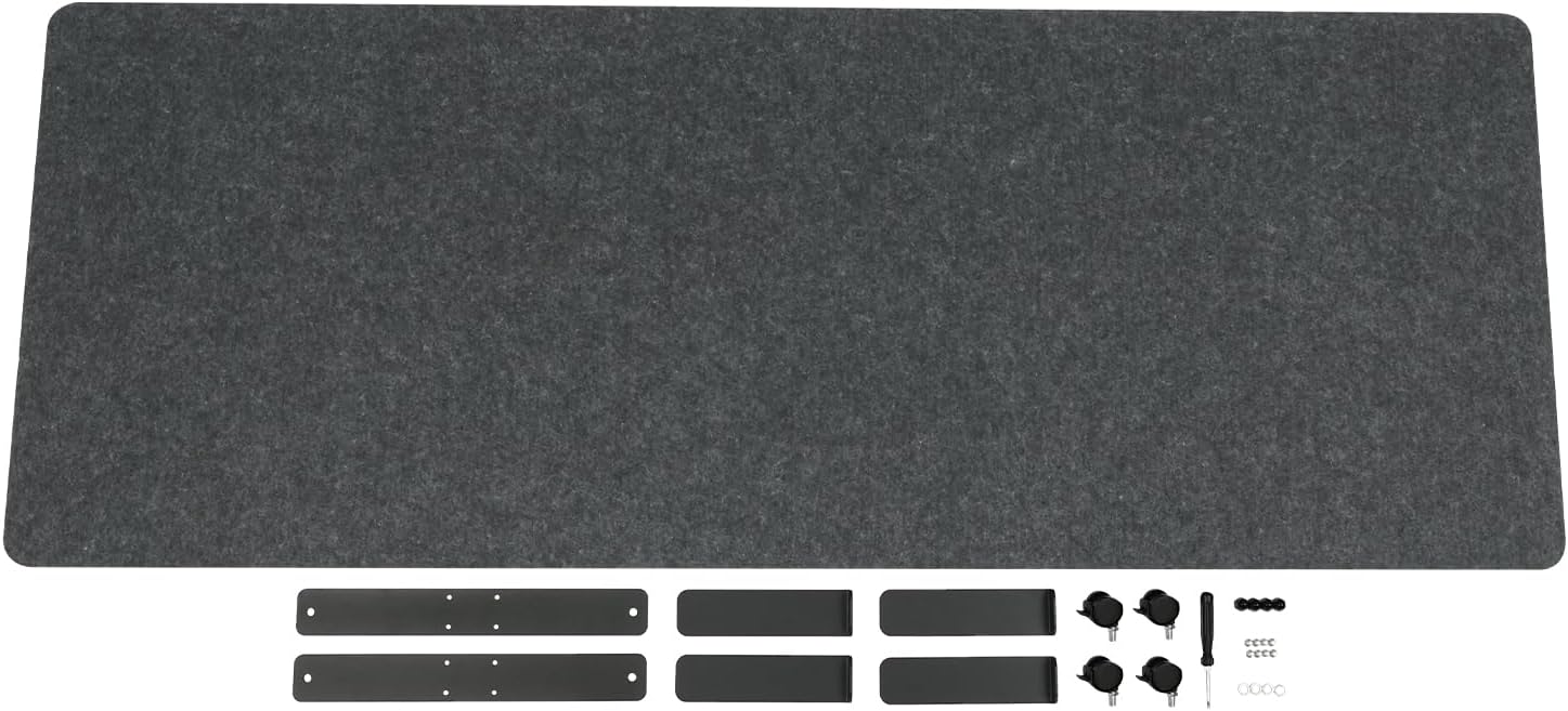 Freestanding 24" x 66" Noise Reducing Acoustic Room Wall Cubicle Divider Office Partition Stand-Alone Panel,Dark Gray