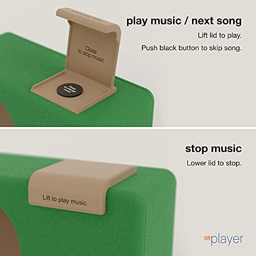 SMPL One-Touch Music Player, Audiobooks + MP3, Quality-Sound, Durable Wooden Encloser with Retro Look, 4GB USB with 40 Nostalgic Hits Included, Live Technical Support
